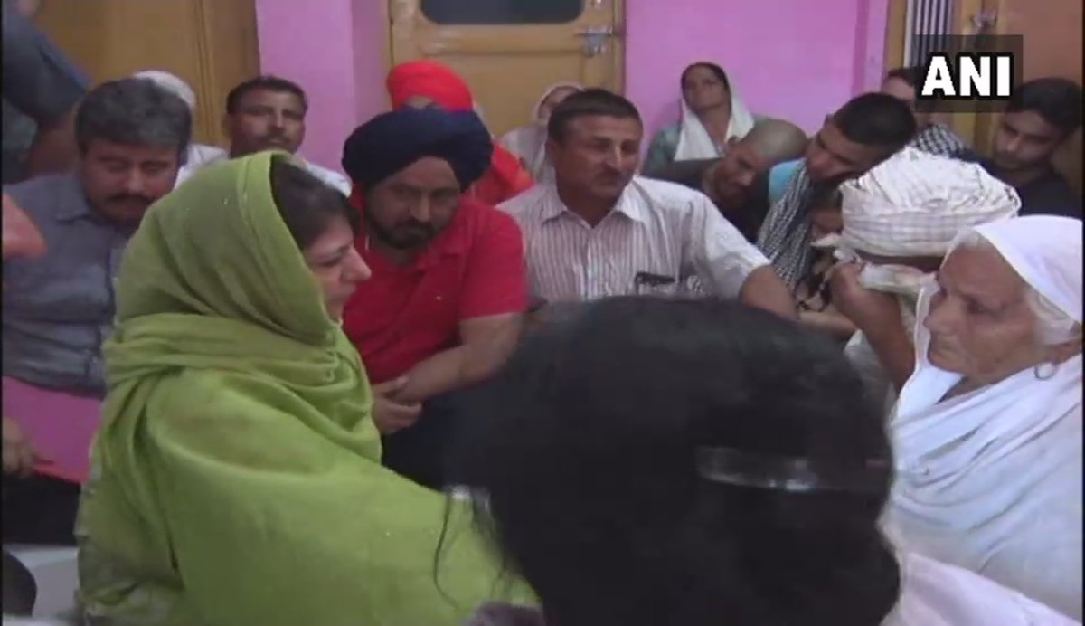 J&K Chief Minister Mehbooba Mufti visited Arnia sector along the Line of Control (LoC) and met families affected due to ceasefire violation by Pakistan   