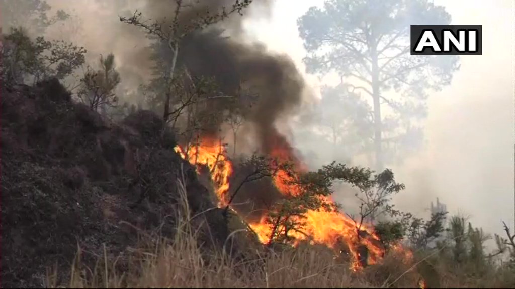 Jammu and Kashmir: Fire broke out in Garani forest area, in Udhampur