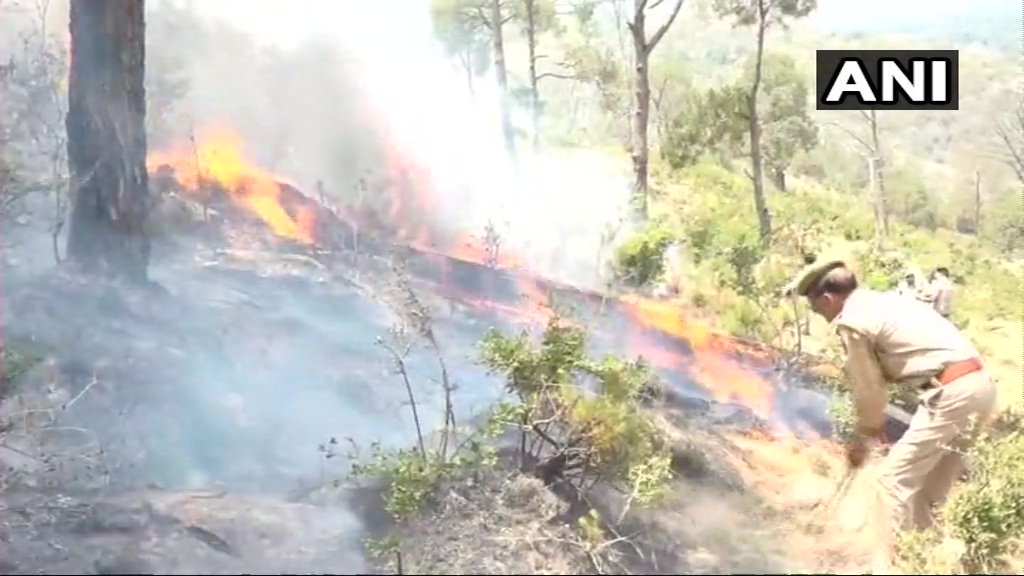 Jammu and Kashmir: Fire broke out in Garani forest area, in Udhampur