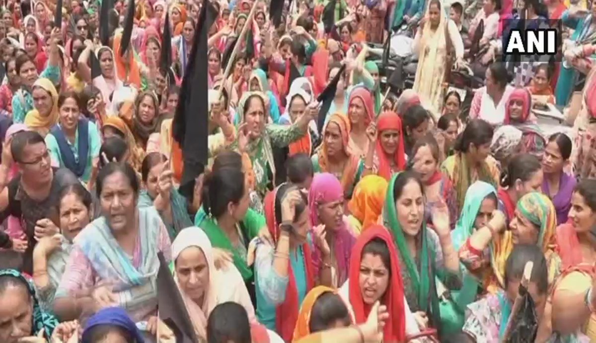 Jammu and Kashmir: Anganwadi workers staged protest in Udhampur, demanding wage hike from the state government.   