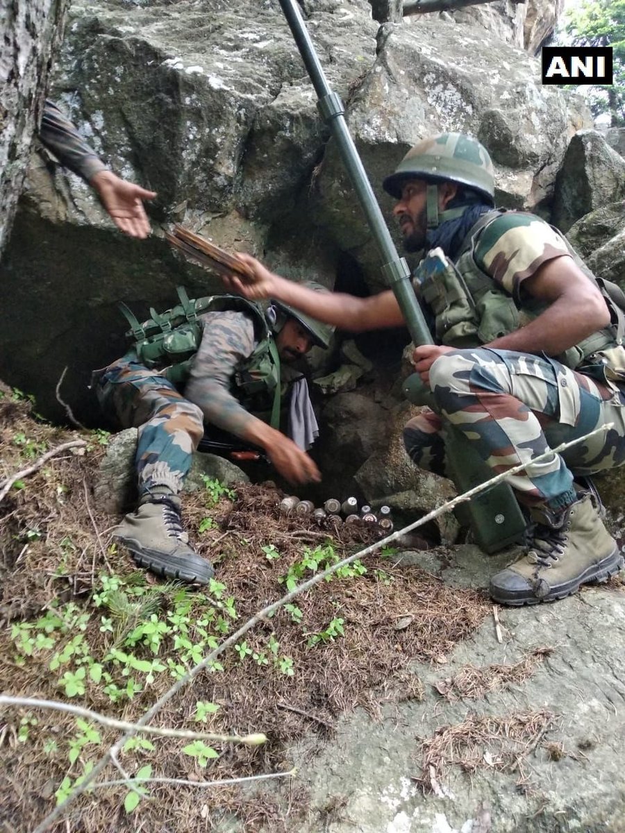Jammu And Kashmir: Rashtriya Rifles Battalion, busted a terrorist hideout and recovered a large cache of arms and ammunition from Bonzuri Forest area in Bandipora.   