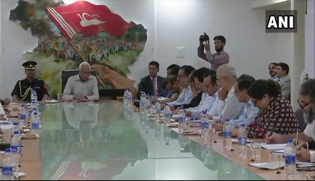 Jammu And Kashmir: Governor of Jammu and Kashmir NN Vohra holds a meeting with senior administration officers and security forces in Srinagar