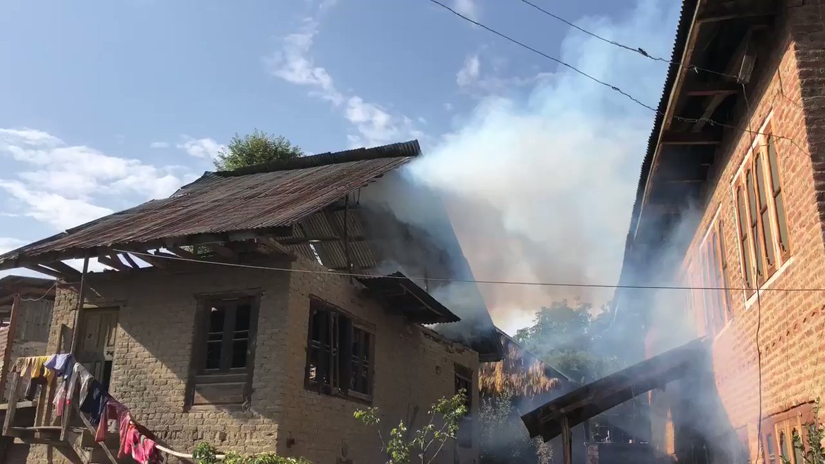 Indian forces are firing pava shells all over the village at Chedar, Kulgam Kashmir   
