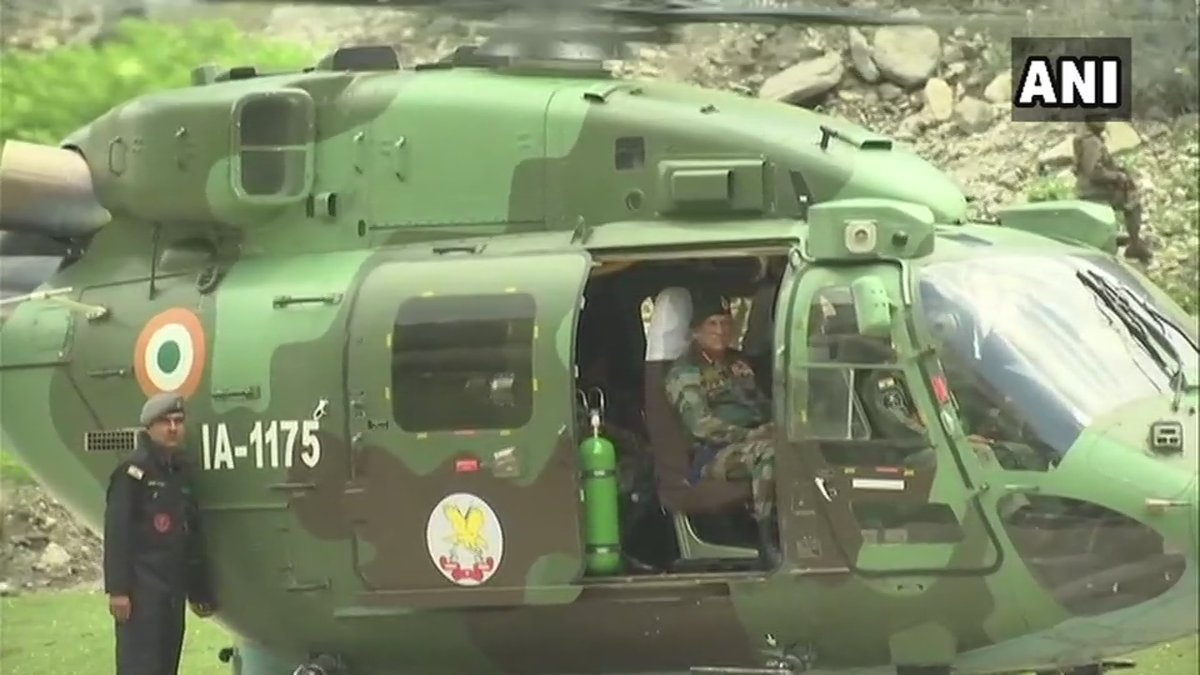 Baltal: Defence Minister Nirmala Sitharaman and Army chief General Bipin Rawat visited Baltal Base Camp to review security arrangements for Amarnath Yatra, earlier today