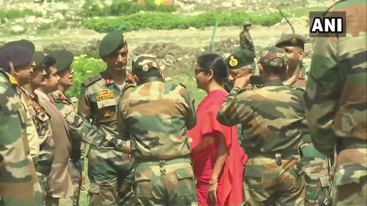 Baltal: Defence Minister Nirmala Sitharaman and Army chief General Bipin Rawat visited Baltal Base Camp to review security arrangements for Amarnath Yatra, earlier today