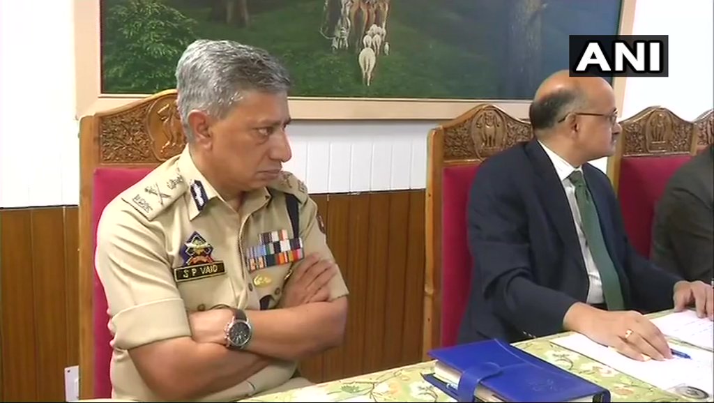 Jammu and Kashmir: Home Minister Rajnath Singh chairs a high level review meeting in Srinagar.   