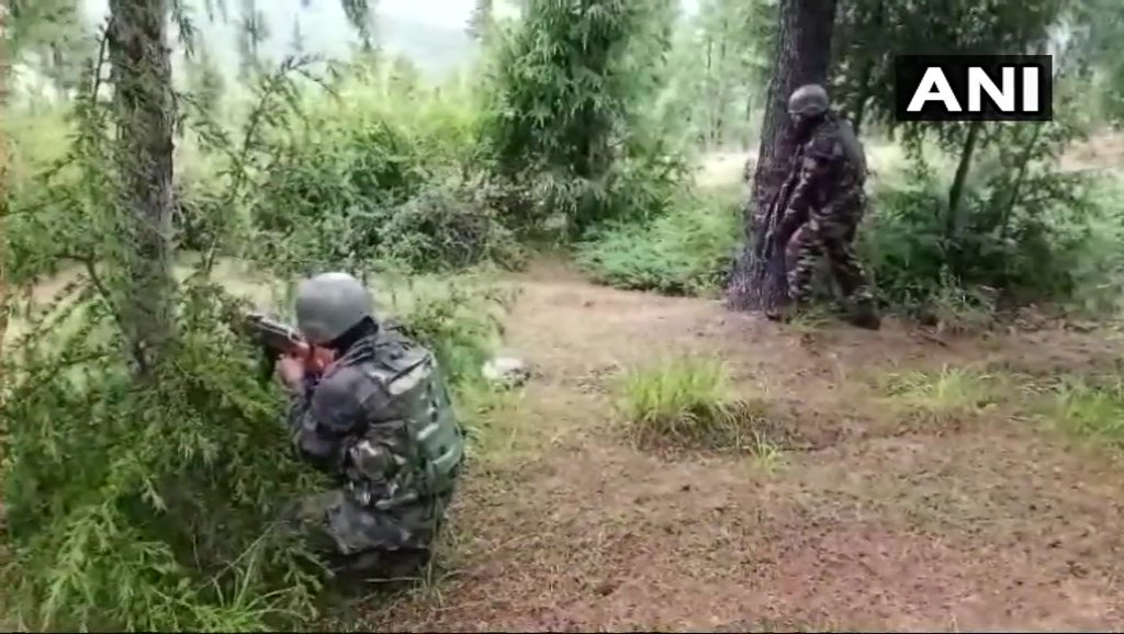 Visuals: Encounter underway between security forces and militants in Kupwara 