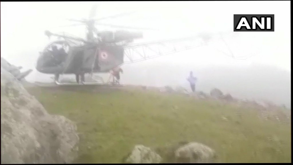Indian Air Force (IAF) along with local administration rescued a trekker earlier today. The trekker was injured after a trekking team was hit by rocks while they were descending from Kolahoi Glacier yesterday. Two trekkers were killed in the incident. Jammu And Kashmir   
