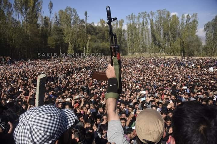 Thousands participate in funeral of PhD scholar Sabzar in Sangum Kashmir    