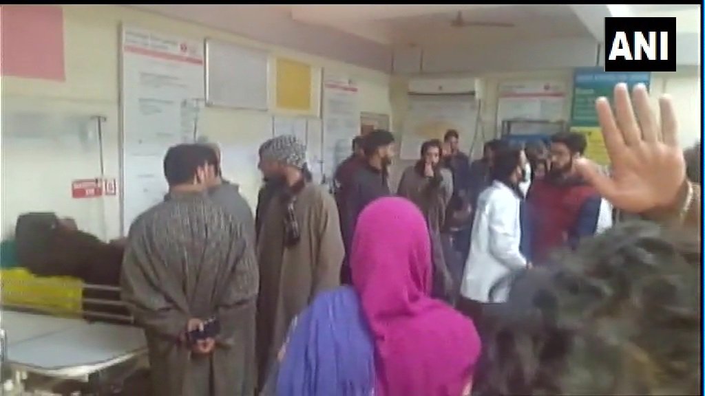 Pictures from the hospital where students who have been injured in an explosion at a tution centre in Kashmir's Pulwama, are admitted 