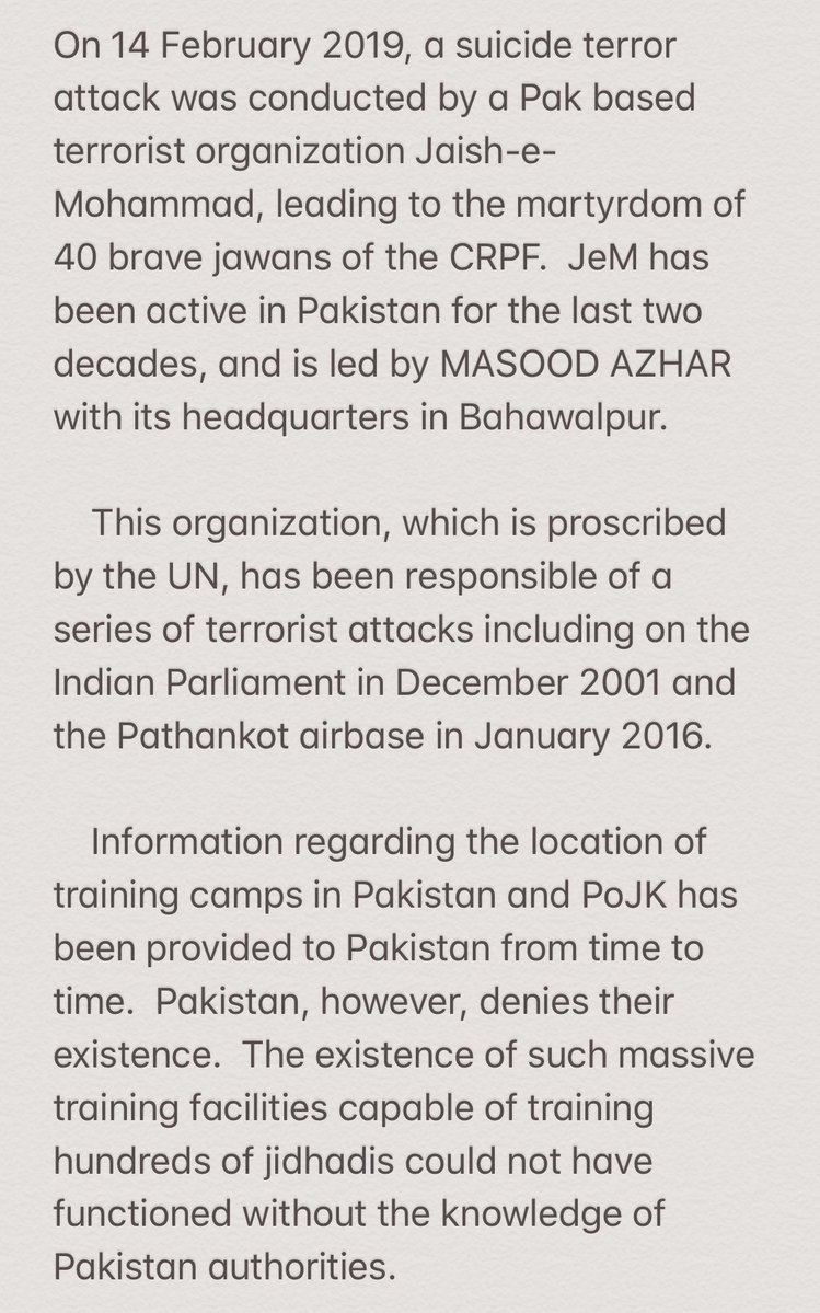 Full text of the Indian Foreign Secretary's statement in India's air strikes in Balakot (Pakistan, not Pakistan controlled Kashmir).