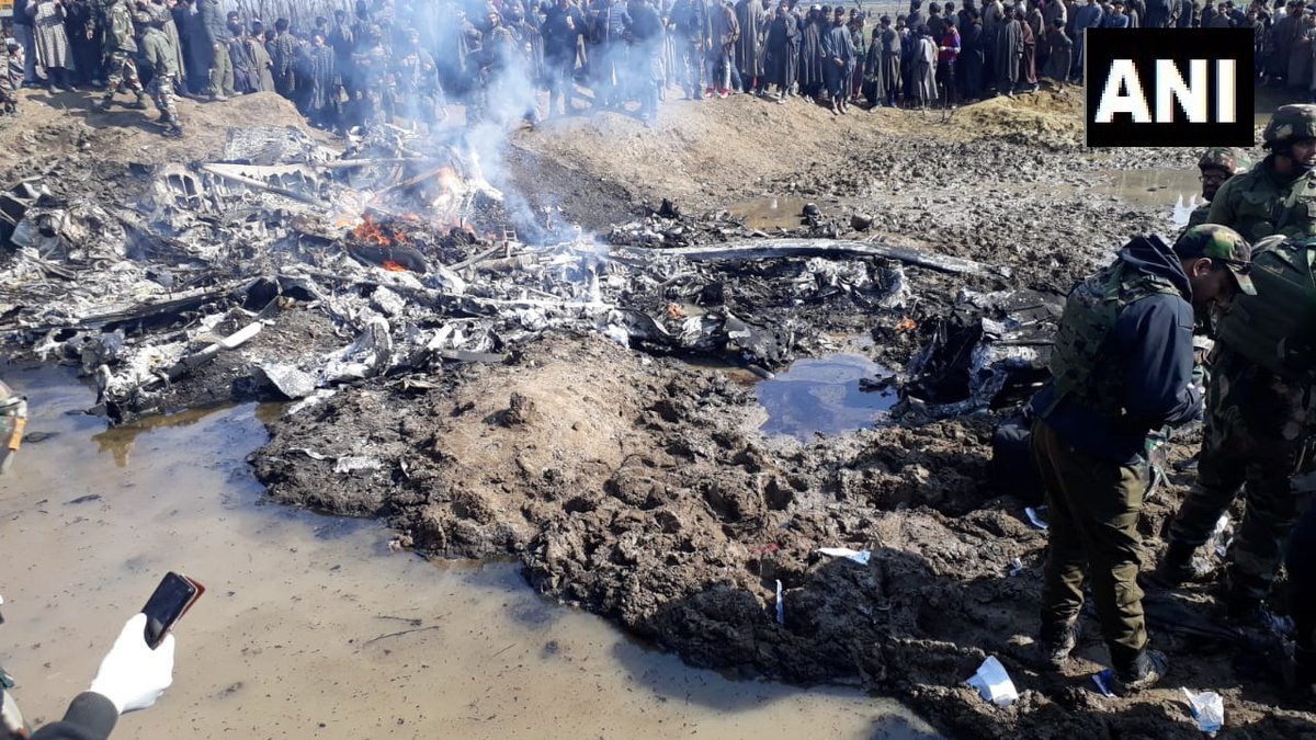 SpotVisuals: Police on military aircraft crash in Jammu and Kashmir's Budgam, say, Two bodies have been found at the crash site.   