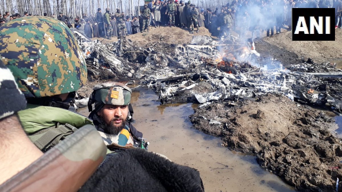 SpotVisuals: Police on military aircraft crash in Jammu and Kashmir's Budgam, say, Two bodies have been found at the crash site.   