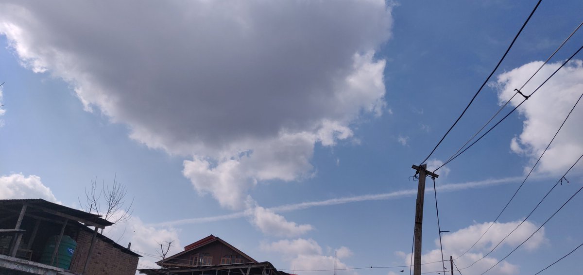 Fighter jet trails over Srinagar right now