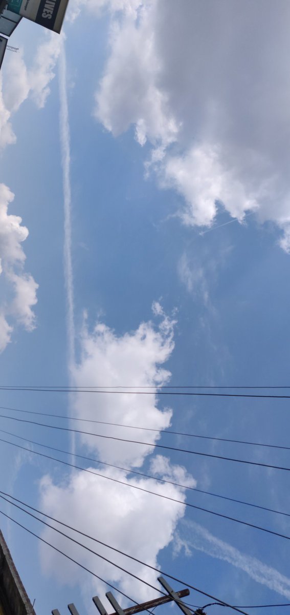Fighter jet trails over Srinagar right now