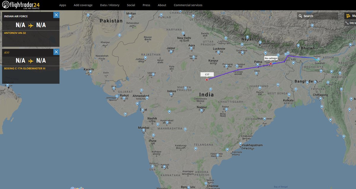 India Air Force is  clearly moving assets from Assam region   