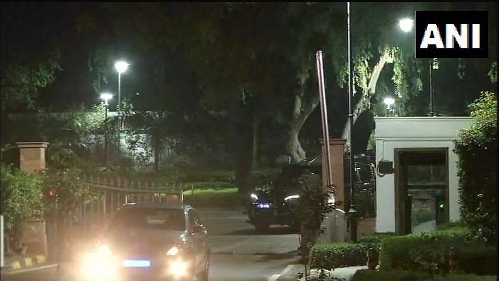 Delhi: Visuals from outside 7, Lok Kalyan Marg where the CCS (Cabinet Committee on Security) meeting has   concluded.   