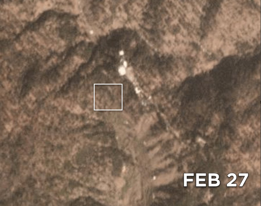 Indian strike near Balakot: Only visible damage on @planetlabs satellite imagery was to a patch of trees near the target area.   