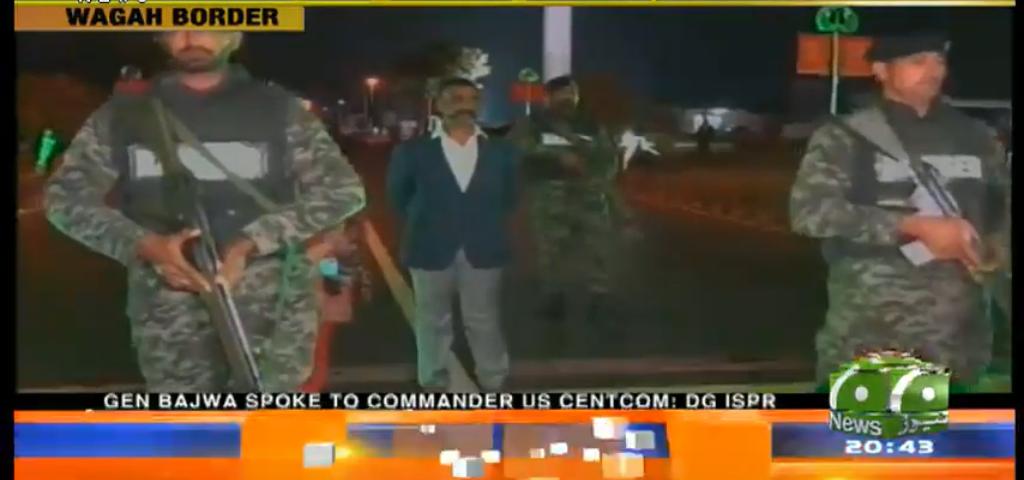 IAF Wing Commander Abhinandan waiting to cross over into India - India's Military Attache in Pakistan is with him   