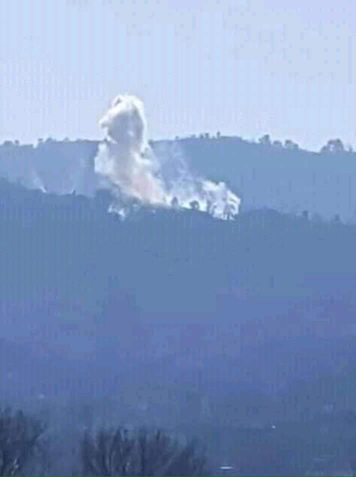 This photo purports to show aftermath of an Indian artillery strike on the Pakistani side of LoC in Nakyal sector.   