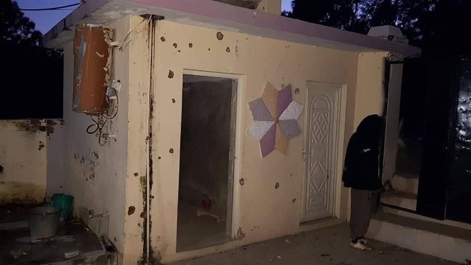 Damage to private house from shrapnel in Samahni sector of Azad Kashmir  
