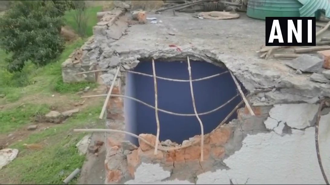 Jammu and Kashmir: Visuals of houses damaged in Rajouri sector following shelling by Pakistan Army. (02-03-19)   