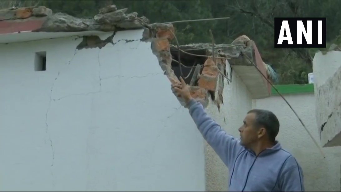 Jammu and Kashmir: Visuals of houses damaged in Rajouri sector following shelling by Pakistan Army. (02-03-19)   