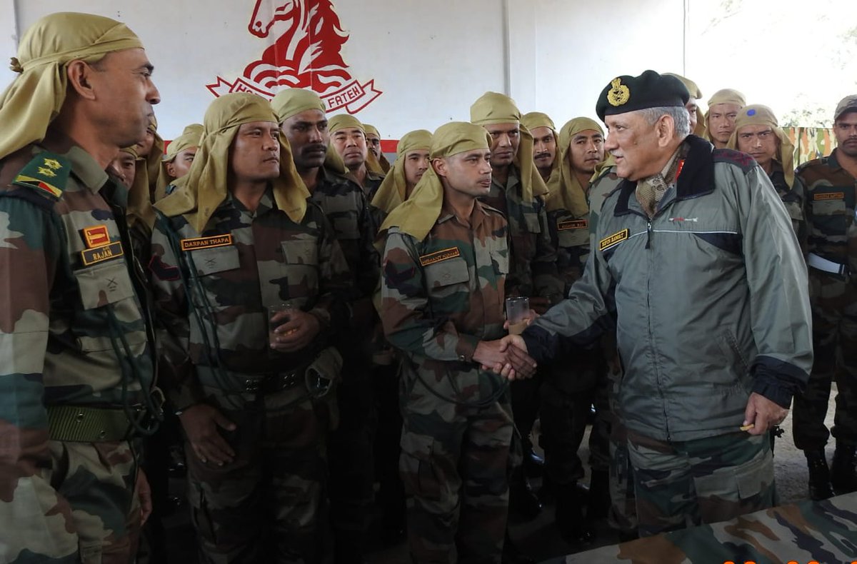 Chief of Army Staff, General Bipin Rawat, today visited various army forward locations of Samba and Ratnuchak in Jammu region to review the operational deployment and preparedness. He also interacted with the troops in forward locations.   