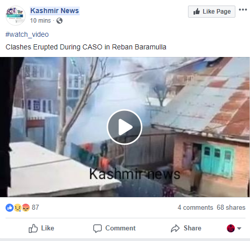 Clashes Erupted During CASO in Reban Baramulla     