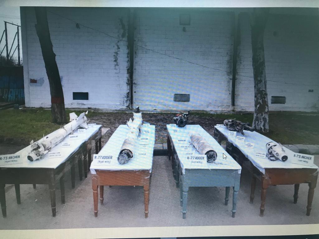 A complete debris of unused missiles from IAF MIG-21, flown by with Abhinandan Varthaman  