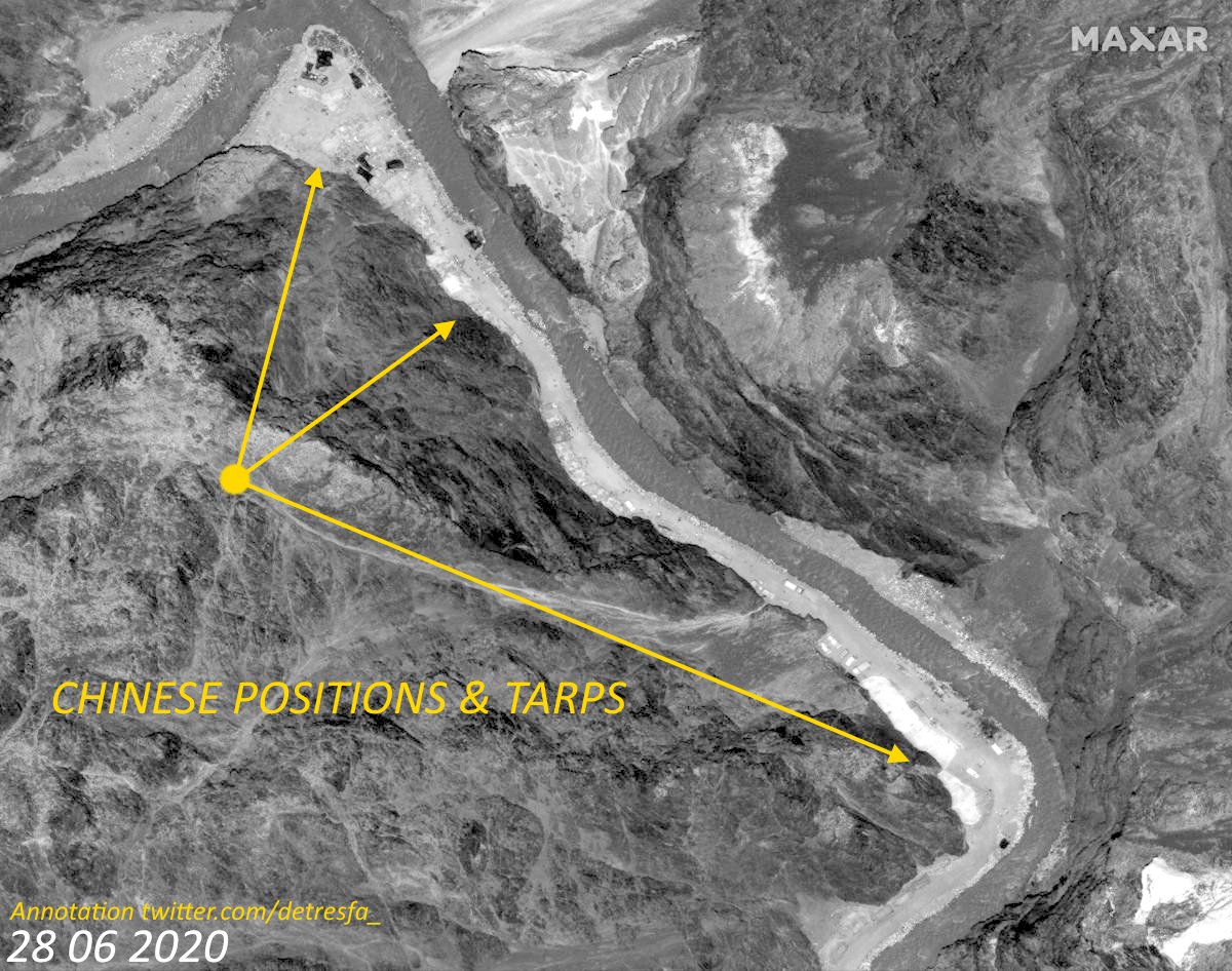 Maxar Release images from Galwan Valley, shows withdrawal of troops & positions as per the agreement between India & China part of the India-China standoff