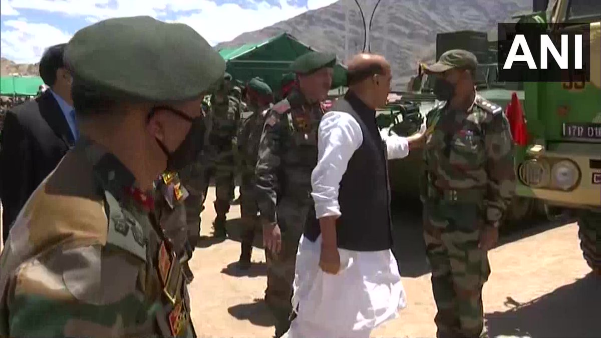 Defence Minister Rajnath Singh visits Karu Military Station in Ladakh