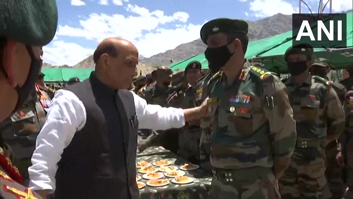 Defence Minister Rajnath Singh visits Karu Military Station in Ladakh