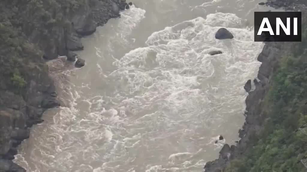 Two gates at the Baglihar Hydroelectric Power Project Dam built on the Chenab River in Ramban have been opened